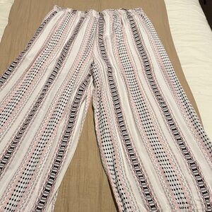 Stylish White, Pink, & Black Women's Palazzo Pants - XL - So sharp!